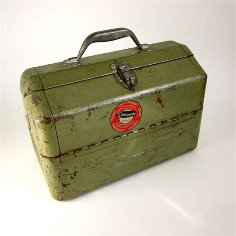 antique metal bait boxes|old tackle boxes for sale.